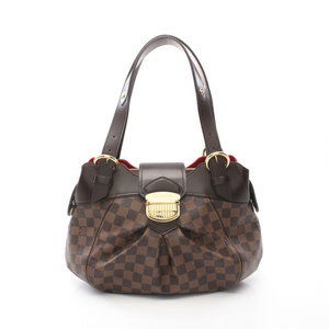 Louis Vuitton Sistina Handbag Leather Damier Brown